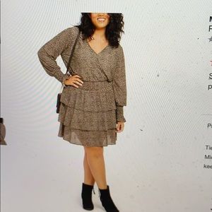 Michael Kors Animal Print Tiered Dress